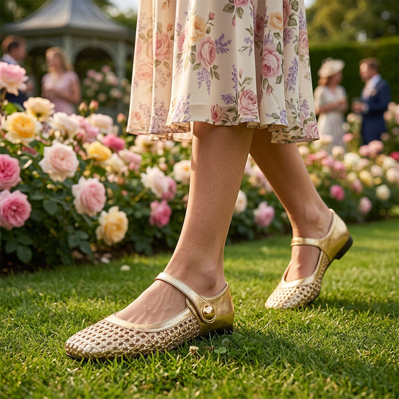 👡 ¡50 % de descuento! ☁️ Mules Mary Jane de punta cuadrada tejidas para mujer