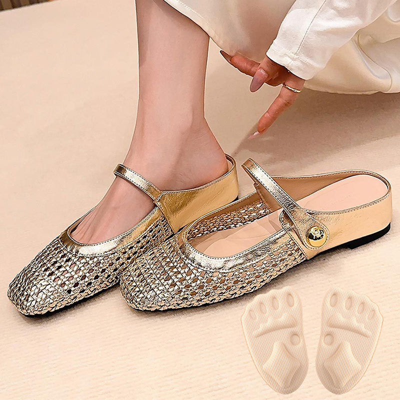 👡 ¡50 % de descuento! ☁️ Mules Mary Jane de punta cuadrada tejidas para mujer