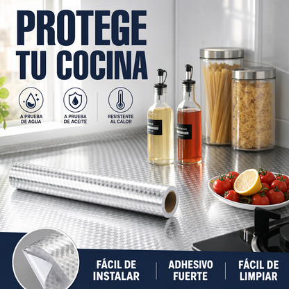 📢Papel tapiz adhesivo para cocina – Protector de salpicaduras impermeable autoadhesivo para cocina