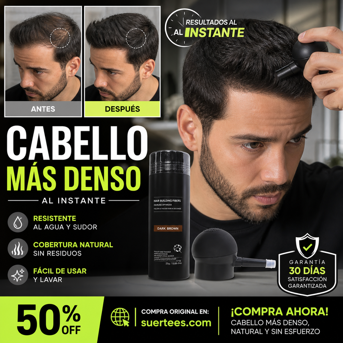 🔥Kit de fibras de construcción del cabello para el adelgazamiento del cabello y calvicie