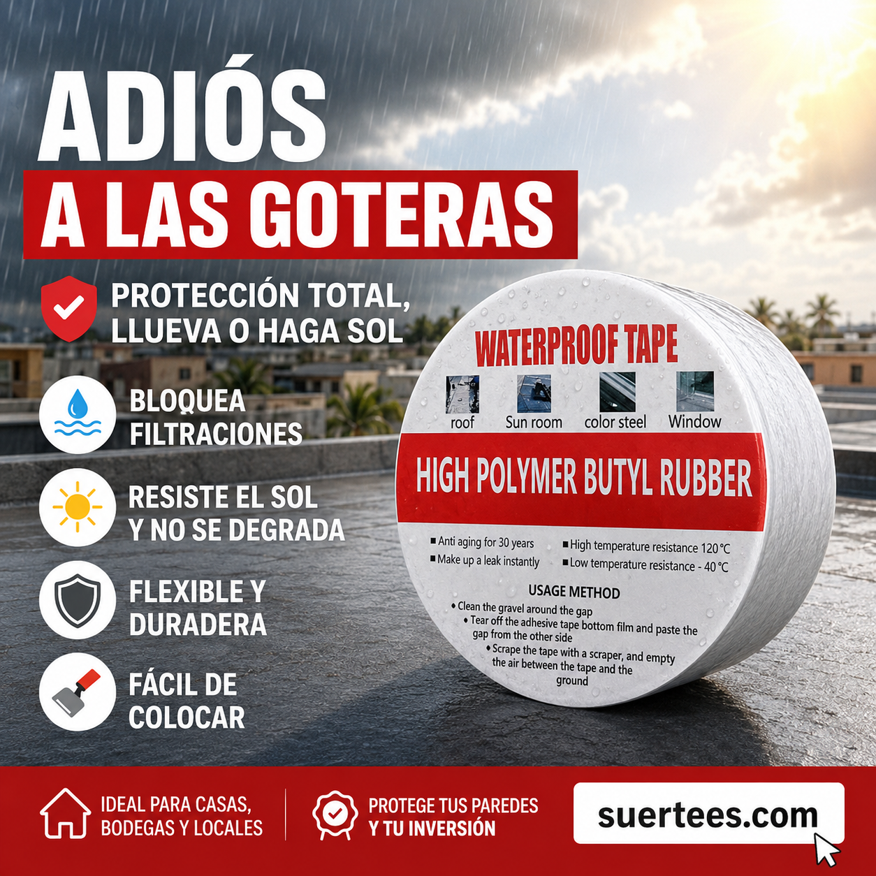 Cinta Impermeable de Papel de Aluminio de Alta Resistencia