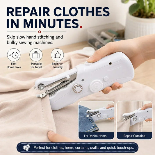 🧵 Mini máquina de coser eléctrica – Ligera, portátil y fácil de usar ✨