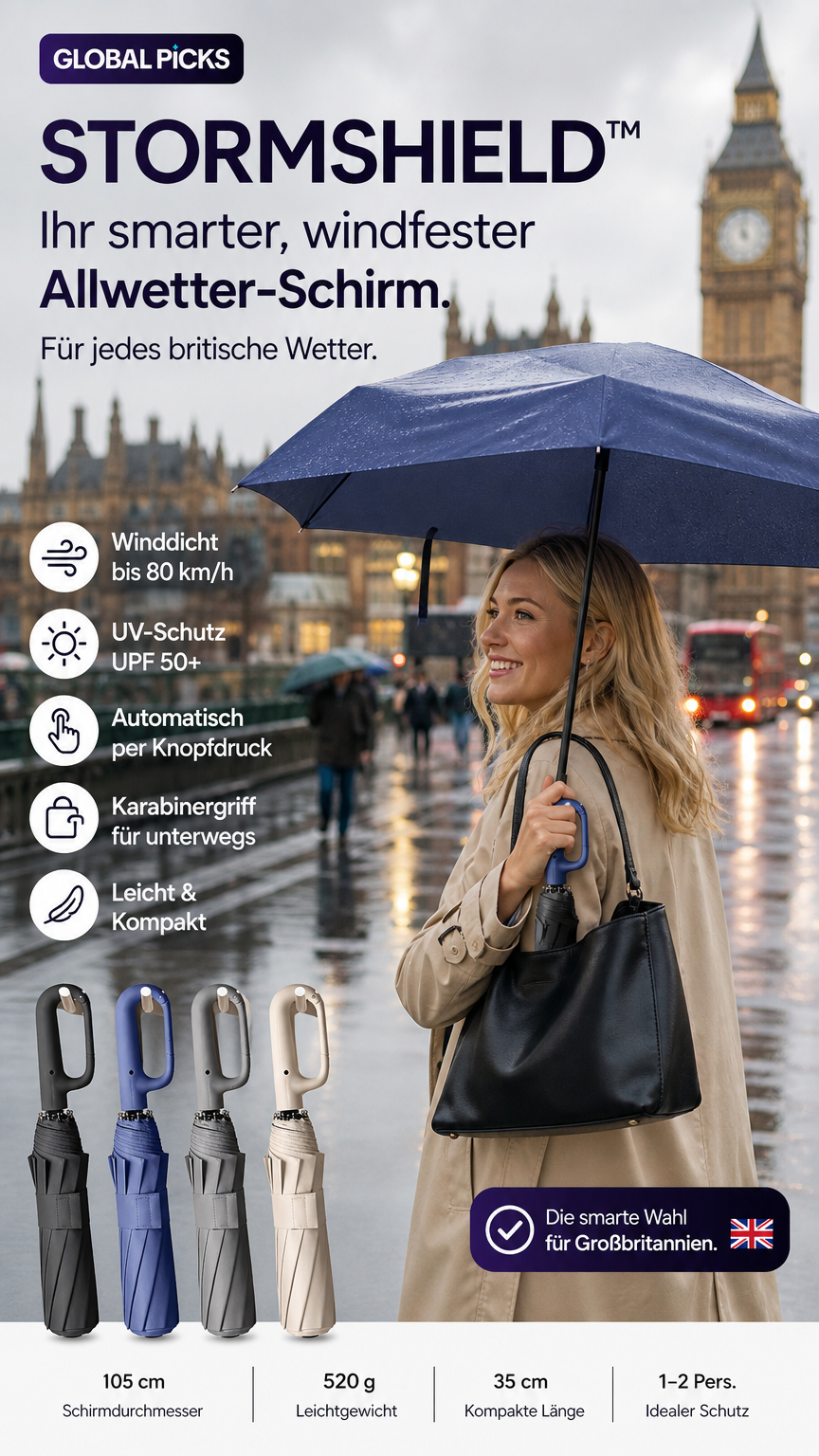 🔥Paraguas Plegable Automático – Resistente al Viento, Impermeable y Compacto ☔ con Cierre de Lazo para el Uso Diario 🌬️💧