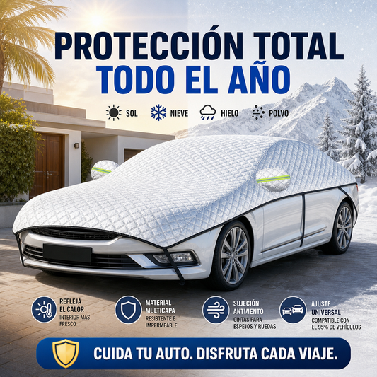Cubierta Protectora Gruesa de Media Cobertura para Coche contra el Sol y la Nieve