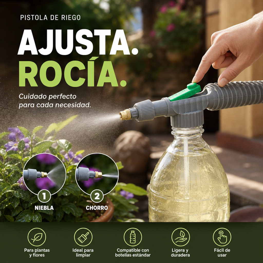 Pulverizador Manual para Botella con Boquilla Ajustable
