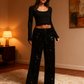 🥰🔥 ¡OFERTA FINAL! 50% de DESCUENTO 💖 Pantalones de pierna ancha con lentejuelas y cinturilla elástica para mujer ✨