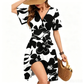 💃Oferta de Verano 2026 49% DESCUENTO🌈Vestido de Verano Sexy para Mujer con Mangas con Volantes, Escote en V Floral y Bolsillos