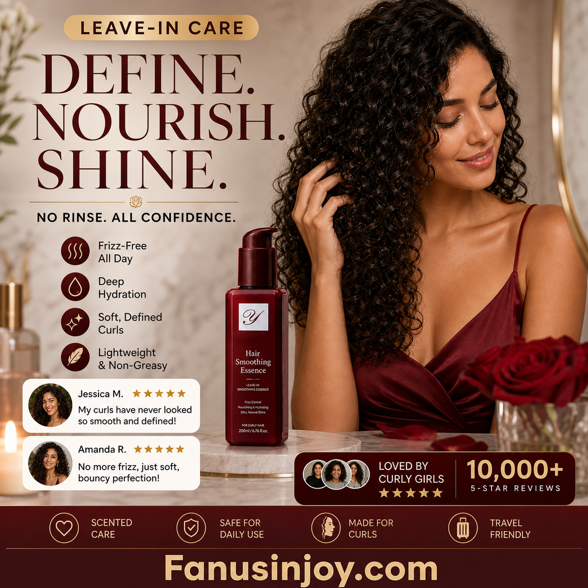 🔥¡50% DE DESCUENTO! 👱‍♀️Acondicionador Nutritivo Sin Enjuague Antifrizz · Cabello Suave y Brillante