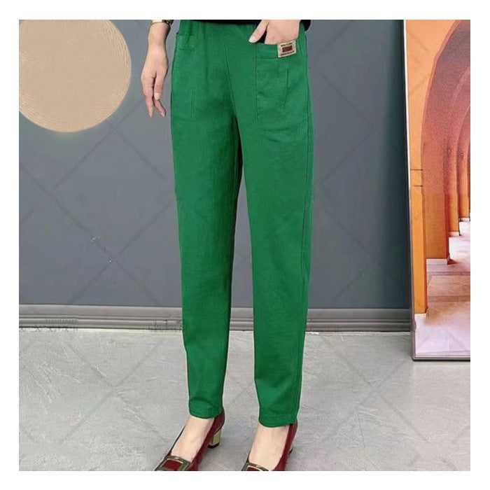 🎁Envío gratuito al comprar tres!⏳Pantalones Harem de algodón cómodos con cintura elástica para mujer