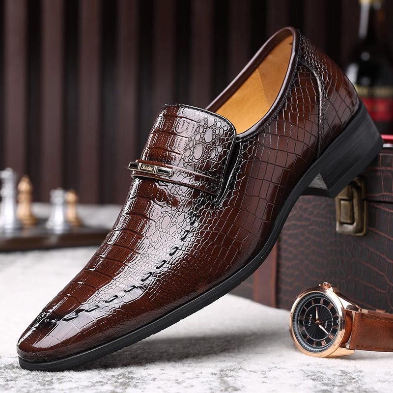 Zapatos de cocodrilo cómodos y lujosos para hombres
