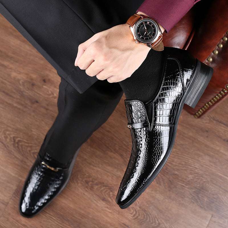 Zapatos de cocodrilo cómodos y lujosos para hombres