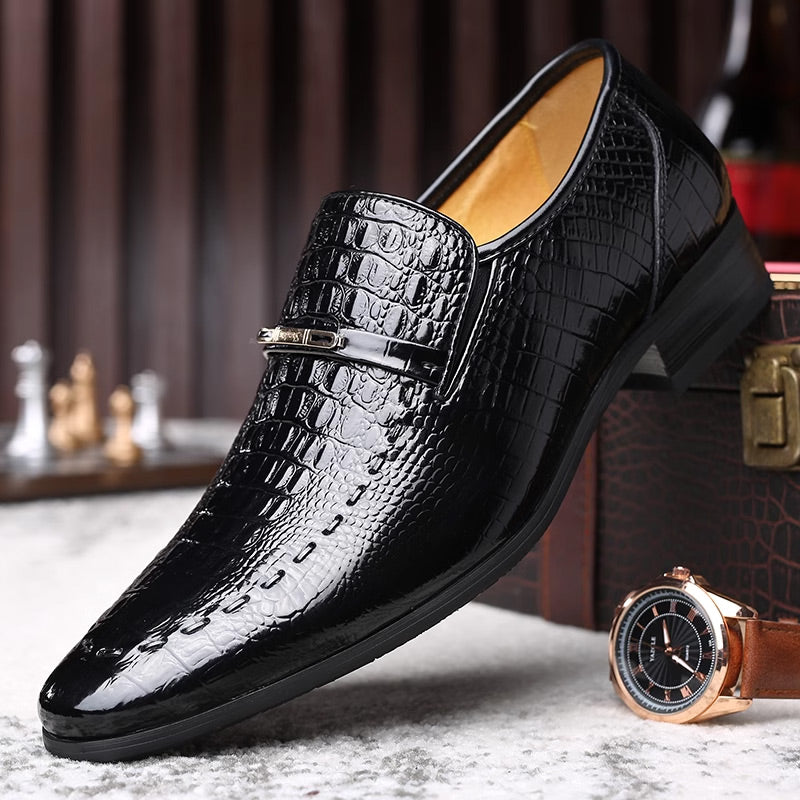 Zapatos de cocodrilo cómodos y lujosos para hombres