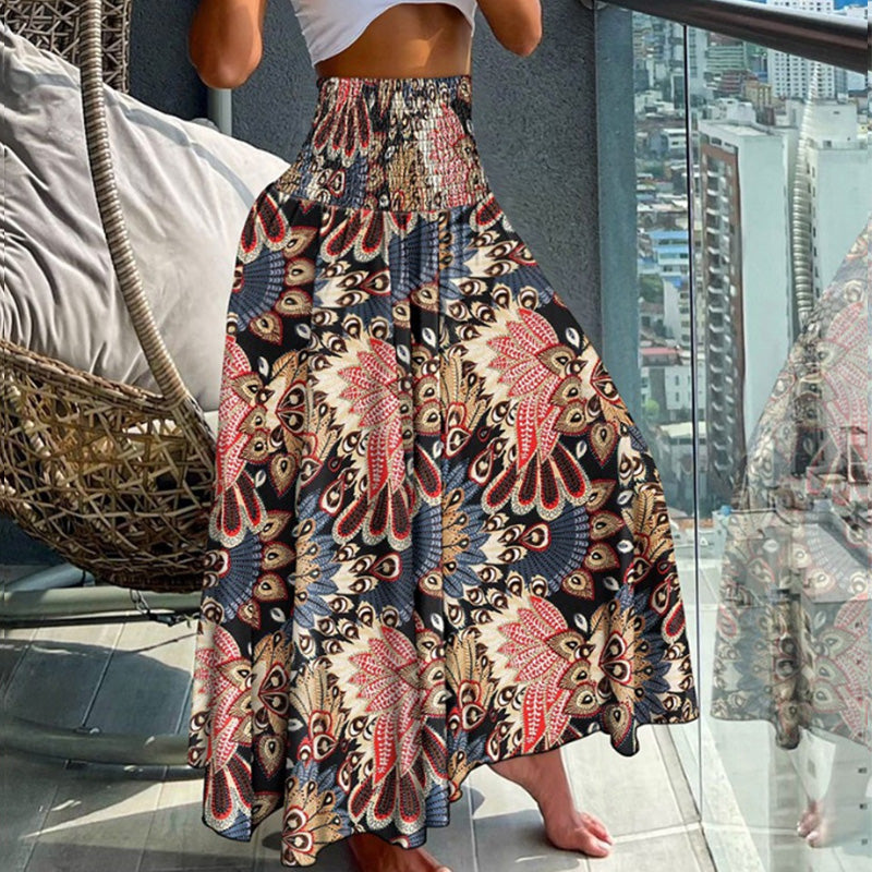 🔥Compre dos para obtener una mejor oferta🔥Falda de cintura alta con estampado floral para mujer