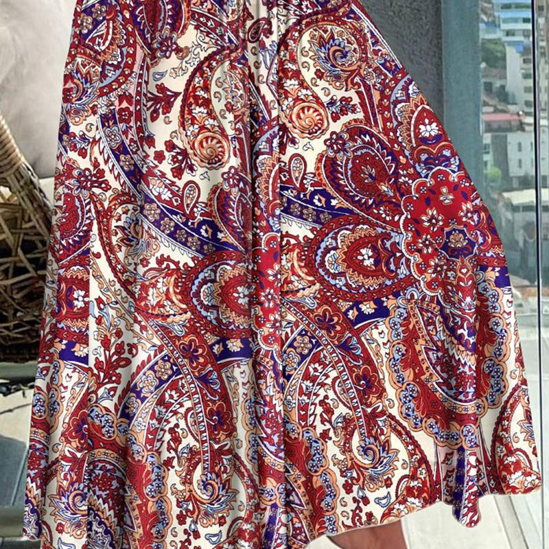 🔥Compre dos para obtener una mejor oferta🔥Falda de cintura alta con estampado floral para mujer