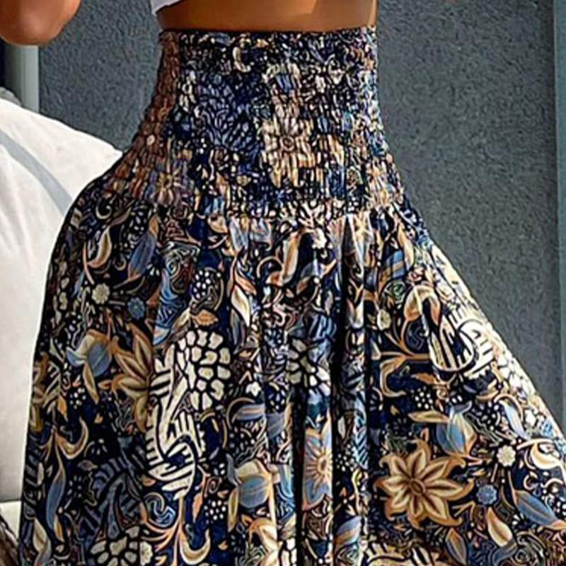 🔥Compre dos para obtener una mejor oferta🔥Falda de cintura alta con estampado floral para mujer