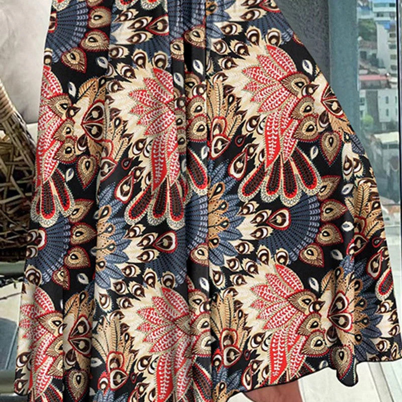 🔥Compre dos para obtener una mejor oferta🔥Falda de cintura alta con estampado floral para mujer