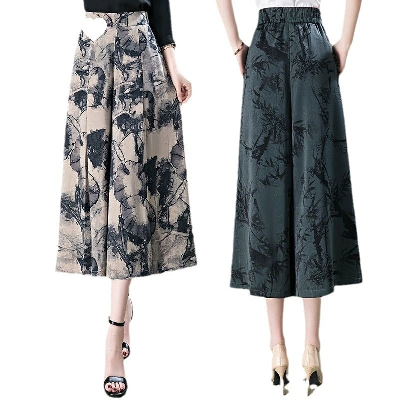 ✨Sé una mujer elegante 🌺 Elegantes pantalones de gasa con perneras anchas
