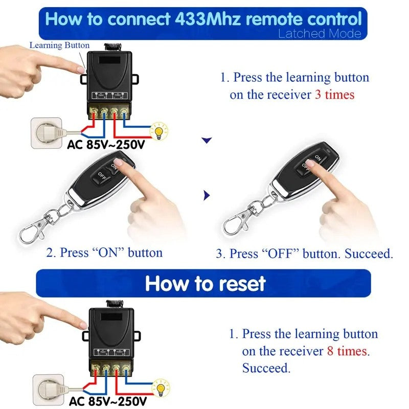 🔌 ¡COMPRA 2 LLEVA 3! ✨ Kit de Interruptor con Mando a Distancia Inalámbrico - Instalación Instantánea con 100m de Alcance para Controlar Luces y Electrodomésticos 🏠💡