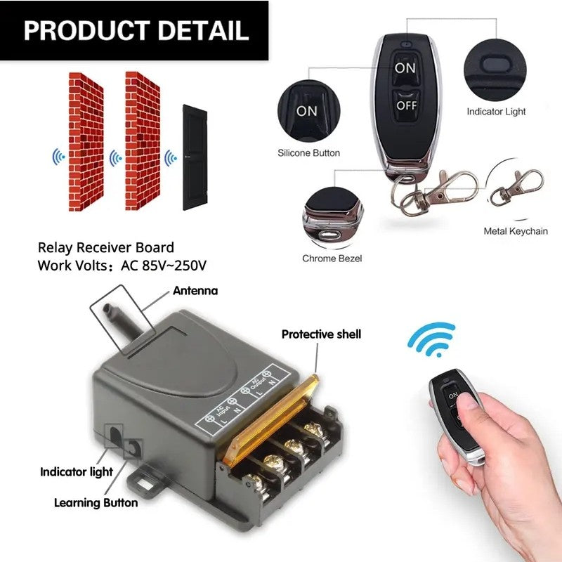 🔌 ¡COMPRA 2 LLEVA 3! ✨ Kit de Interruptor con Mando a Distancia Inalámbrico - Instalación Instantánea con 100m de Alcance para Controlar Luces y Electrodomésticos 🏠💡