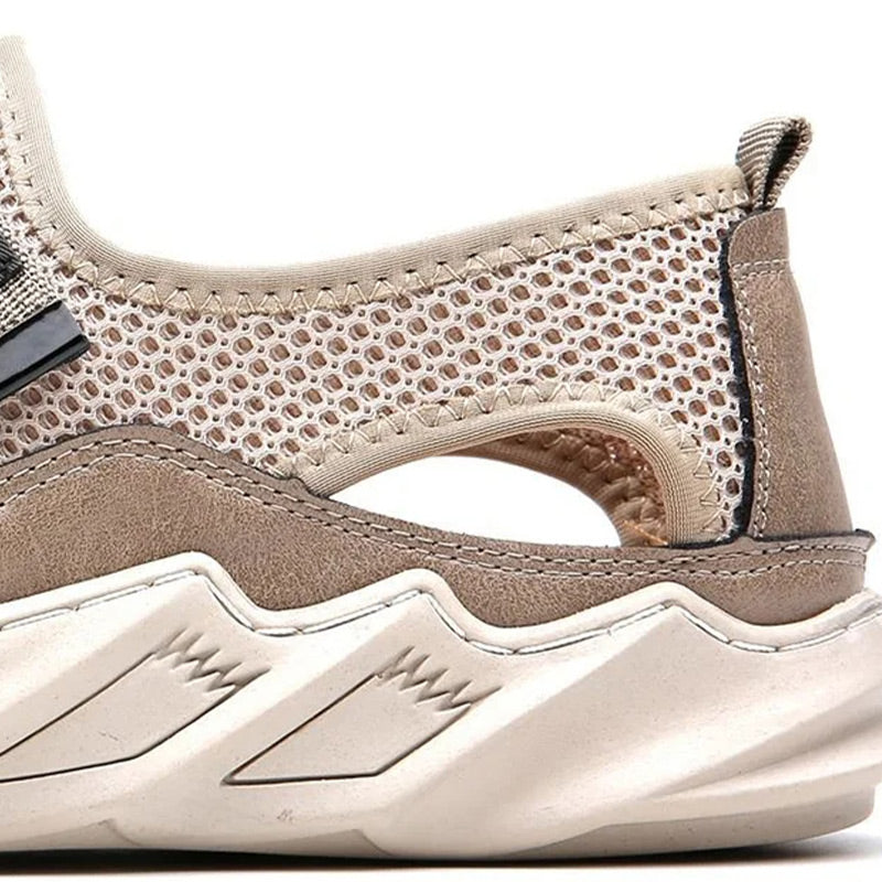 Sandalias de verano para hombre de malla transpirable y suela blanda