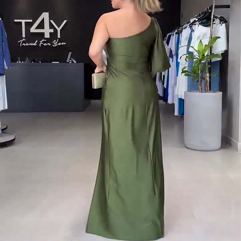 Vestido Elegante de Una Sola Manga para Mujer