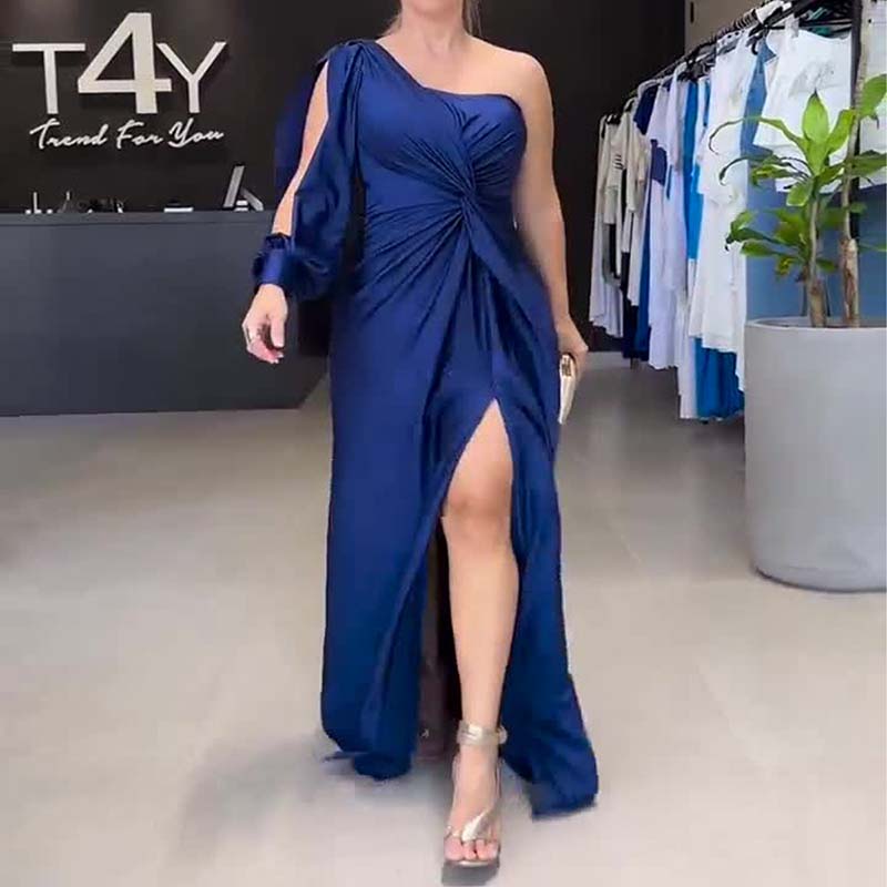 Vestido Elegante de Una Sola Manga para Mujer