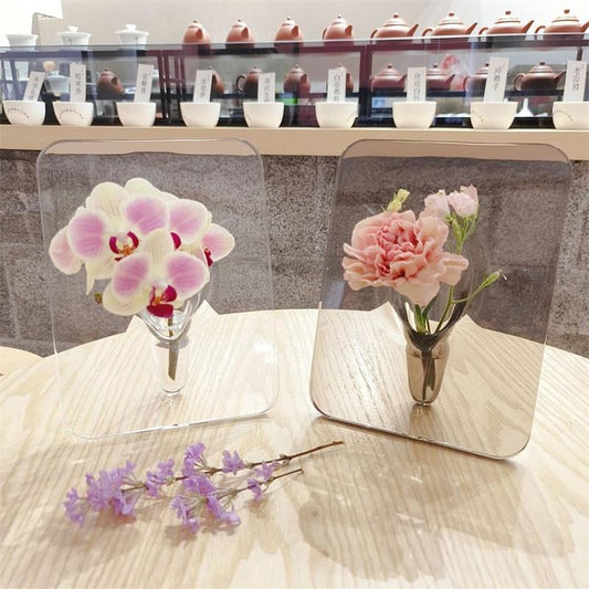 🏺 ¡50% DE DESCUENTO POR TIEMPO LIMITADO! 💥 Florero Transparente con Forma de Marco de Foto – Estilo Nórdico, Acrílico, Decoración de Escritorio ✨