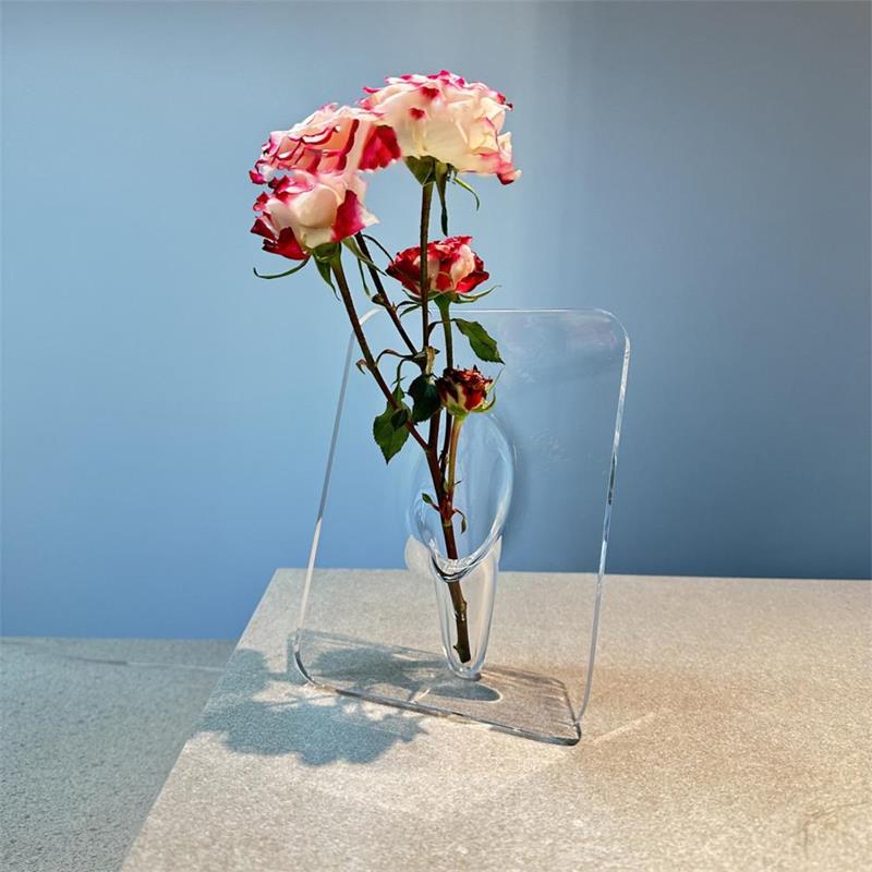 🏺 LIMITED-TIME 50% OFF! 💥 Photo Frame Shaped Clear Flower Vase – Nordic Style, Acrylic, Desktop Decor ✨