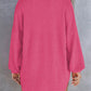 Camisa de punto waffle suelta de color sólido para mujer