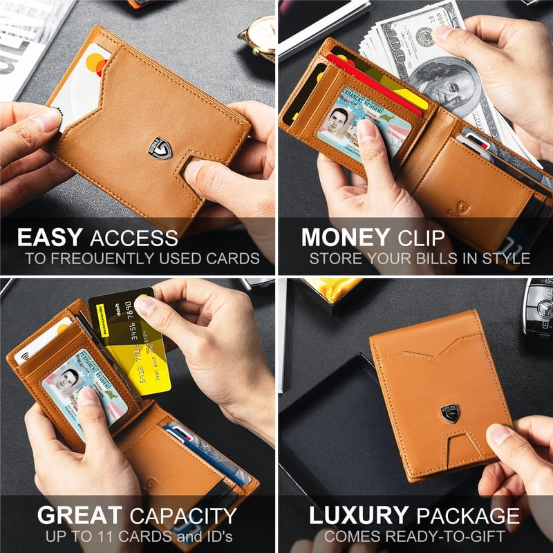💼🛡️ ¡Mantén tus tarjetas seguras con estilo! Cartera RFID ultradelgada y elegante