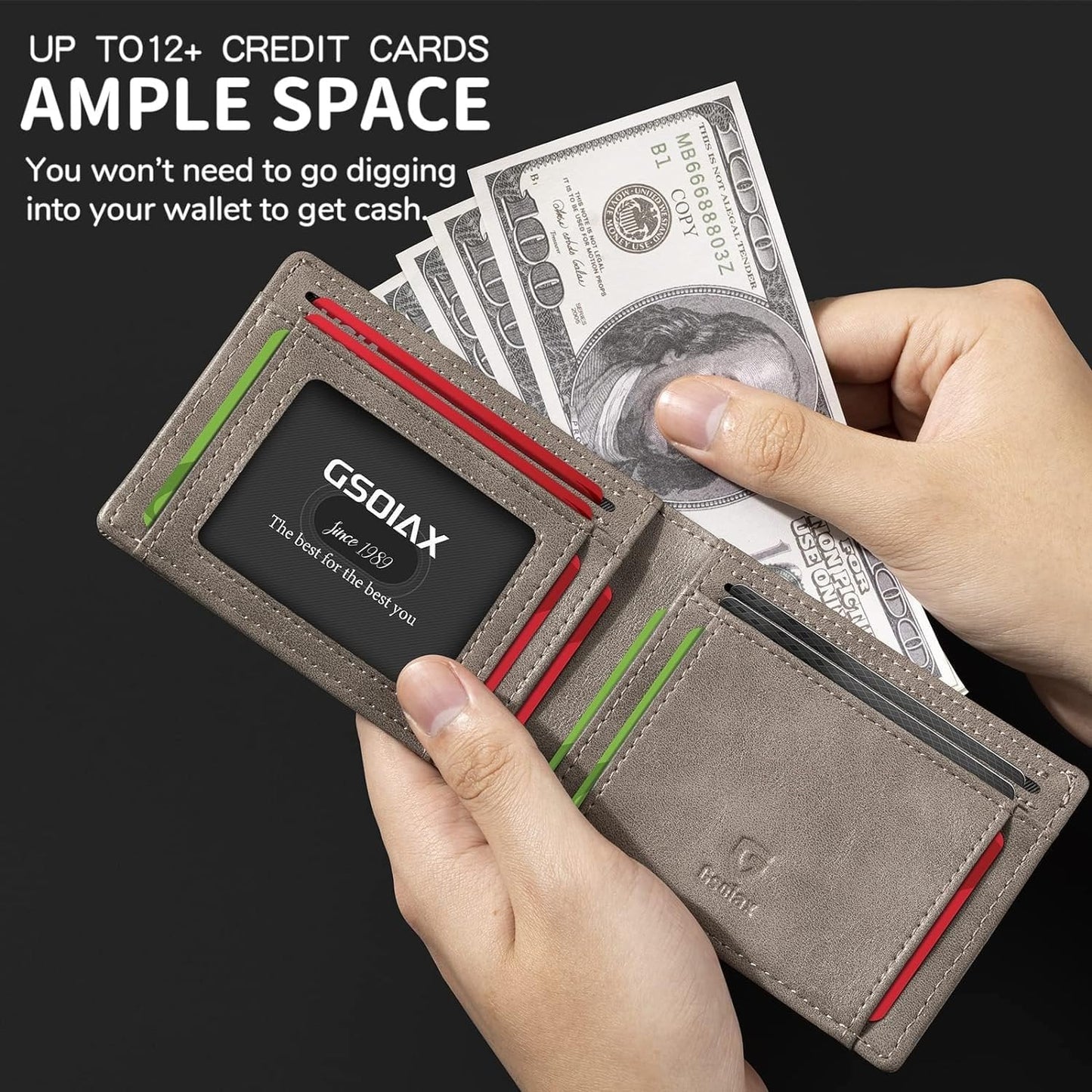 💼🛡️ ¡Mantén tus tarjetas seguras con estilo! Cartera RFID ultradelgada y elegante