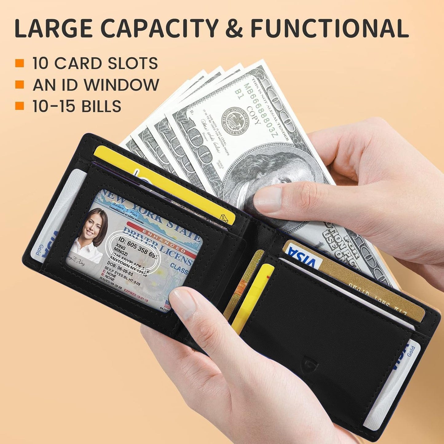 💼🛡️ ¡Mantén tus tarjetas seguras con estilo! Cartera RFID ultradelgada y elegante