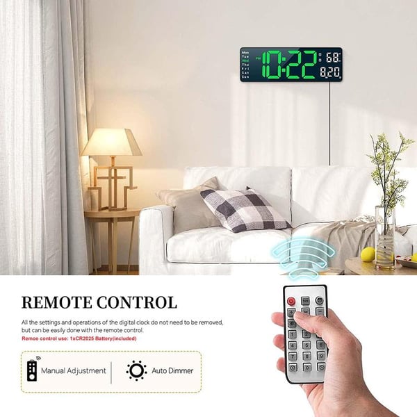 📢📢50% OFF !! ⏰16" Large Digital Clock with Temperature, Date, Auto DST, Night Light, Auto Brightness Dimmer