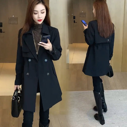🔥Otoño Hot Sale🍃Cómoda gabardina con solapa entallada💝