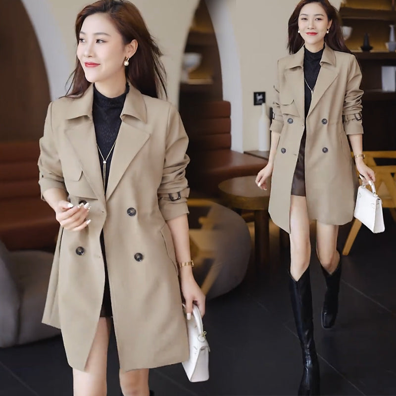 🔥Otoño Hot Sale🍃Cómoda gabardina con solapa entallada💝
