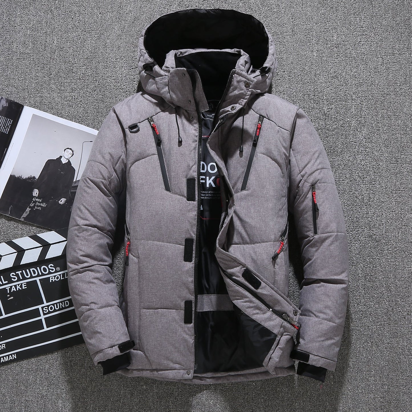 ❄️Parka de plumón de pato blanco para hombre, chaqueta cálida de invierno