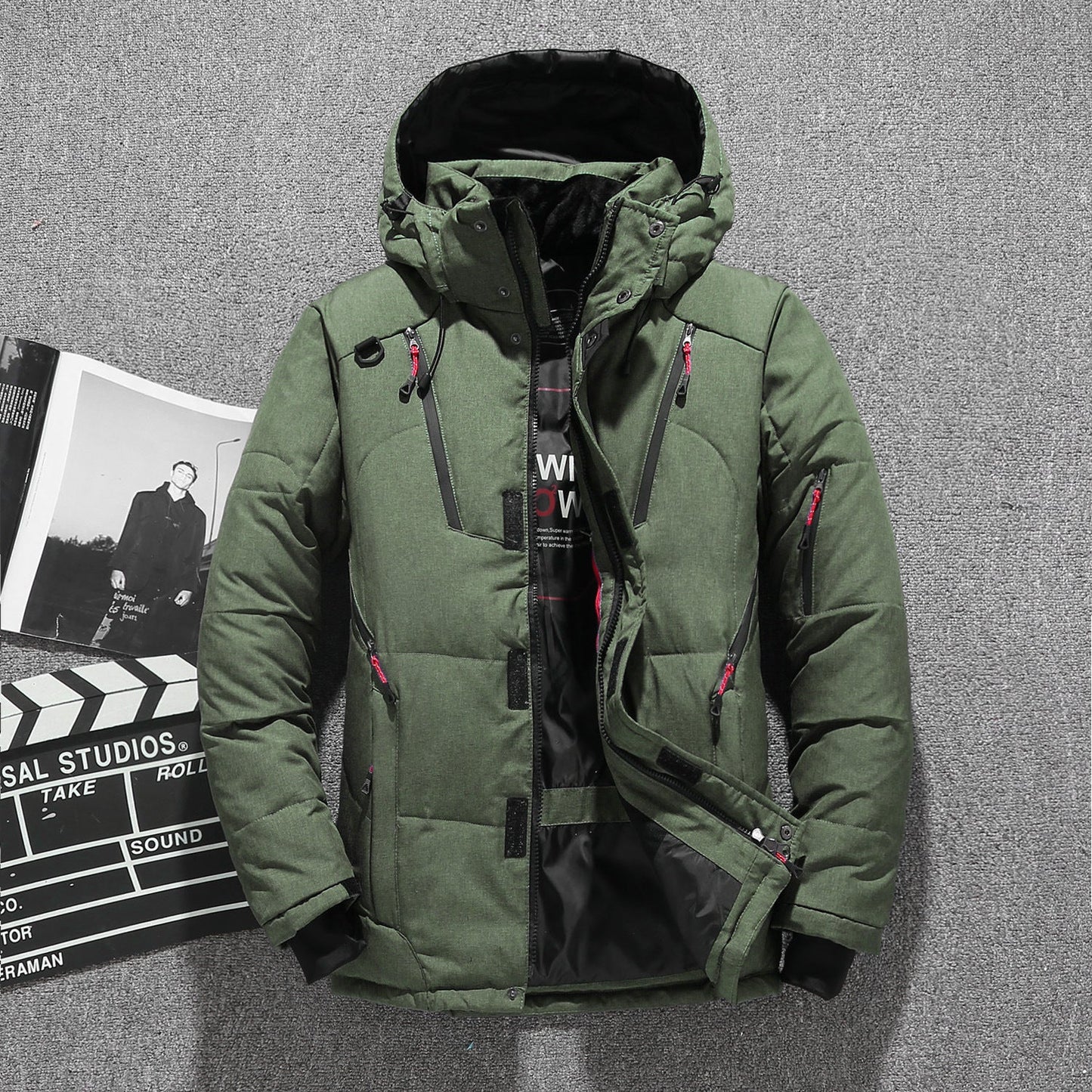 ❄️Parka de plumón de pato blanco para hombre, chaqueta cálida de invierno