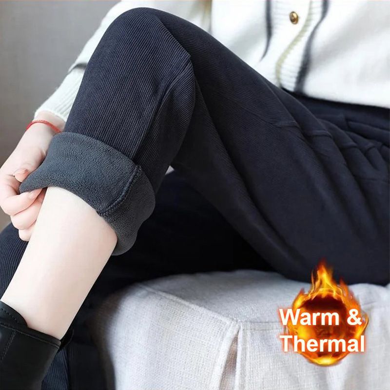 🔥Oferta por tiempo limitado🔥 Pantalones de vellón de vellón calientes de cintura alta para mujeres