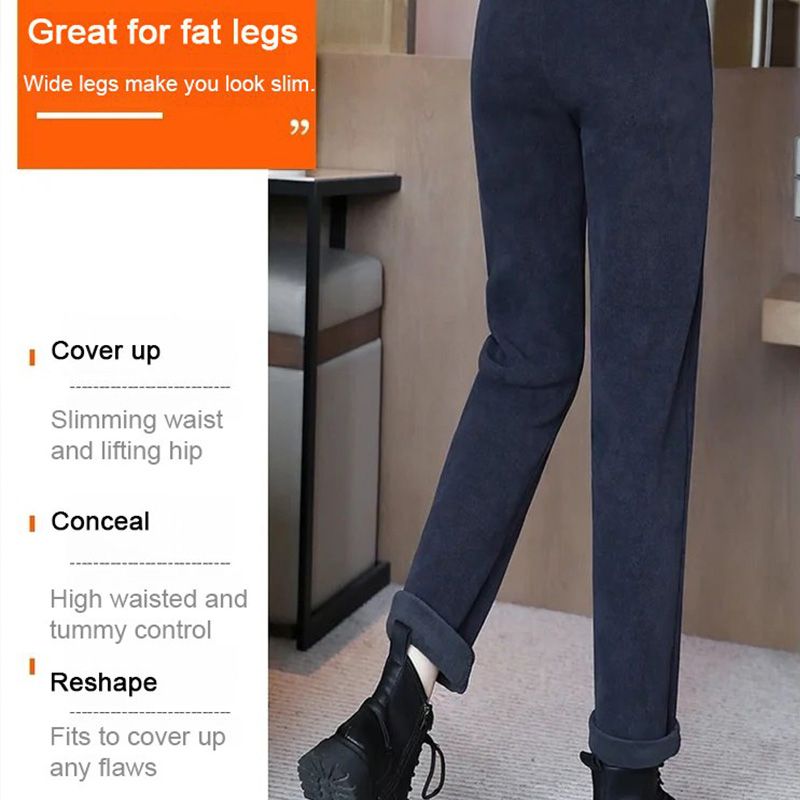 🔥Oferta por tiempo limitado🔥 Pantalones de vellón de vellón calientes de cintura alta para mujeres