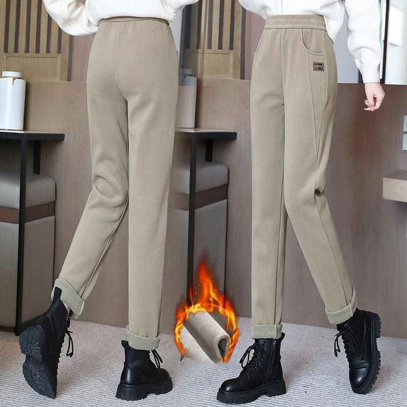 🔥Oferta por tiempo limitado🔥 Pantalones de vellón de vellón calientes de cintura alta para mujeres