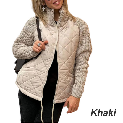 🔥Otoño/Invierno Hot Sale🔥❄️Winter Specials❄️Women Chaqueta Patchwork Puffy de punto