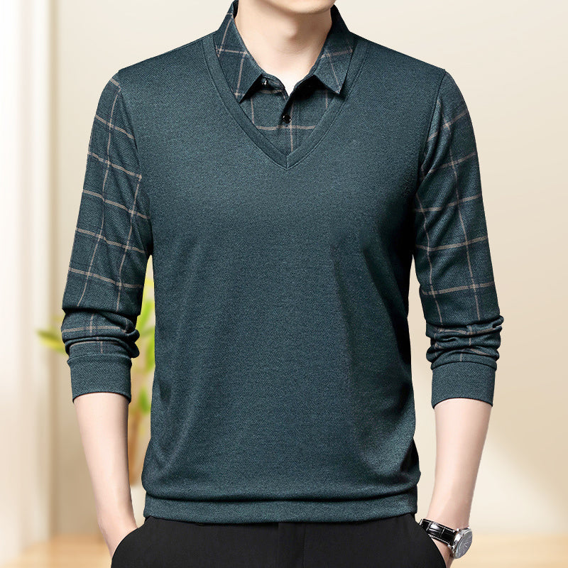 🔥HOT SALE🔥🌟 Camisas Casuales de Manga Larga para Hombre de Dos Piezas 🌟