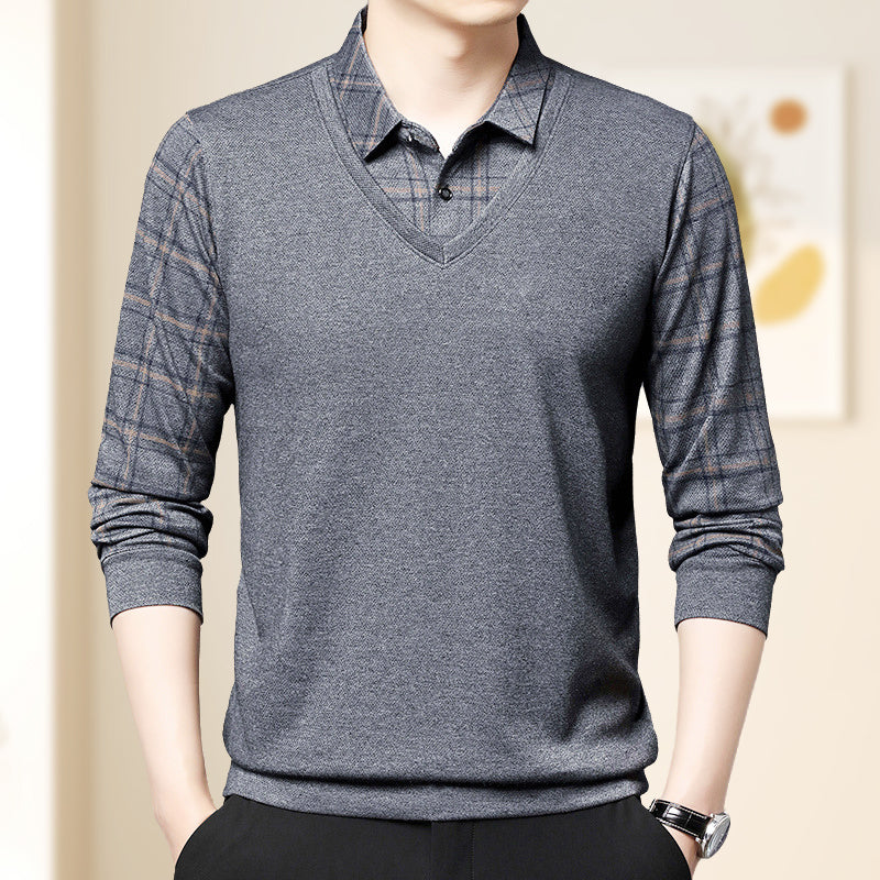 🔥HOT SALE🔥🌟 Camisas Casuales de Manga Larga para Hombre de Dos Piezas 🌟