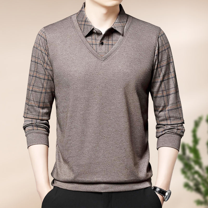 🔥HOT SALE🔥🌟 Camisas Casuales de Manga Larga para Hombre de Dos Piezas 🌟