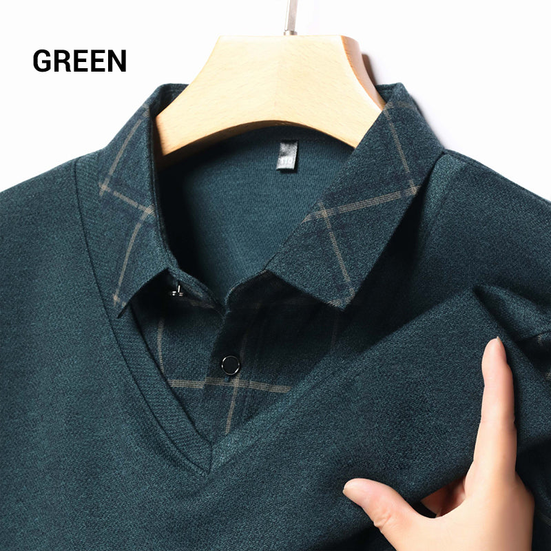 🔥HOT SALE🔥🌟 Camisas Casuales de Manga Larga para Hombre de Dos Piezas 🌟