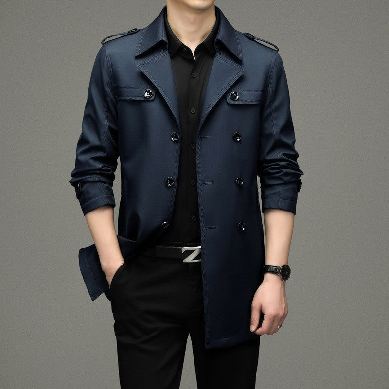 🔥Especiales otoño/invierno🔥Chaqueta de Rompevientos para Hombre de Doble Botonadura🔥