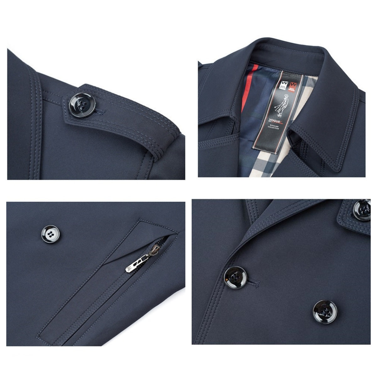 🔥Especiales otoño/invierno🔥Chaqueta de Rompevientos para Hombre de Doble Botonadura🔥