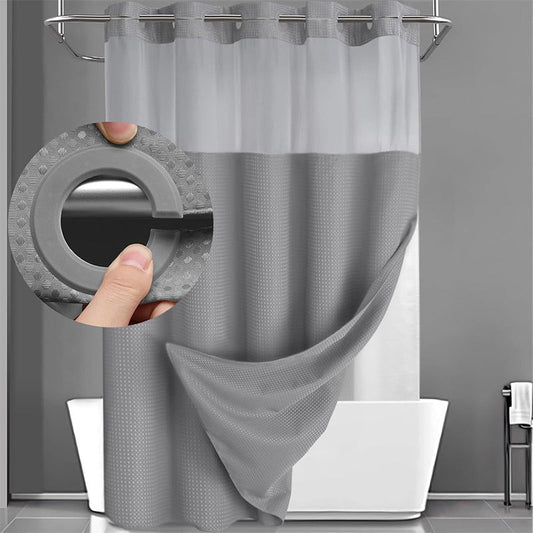 ⏳🔥¡50 % DE DESCUENTO POR TIEMPO LIMITADO! ⏰ 🚿 Cortina de ducha con diseño de waffle – textura elegante, resistente al agua y fácil de mantener | Renueva tu baño con estilo y funcionalidad