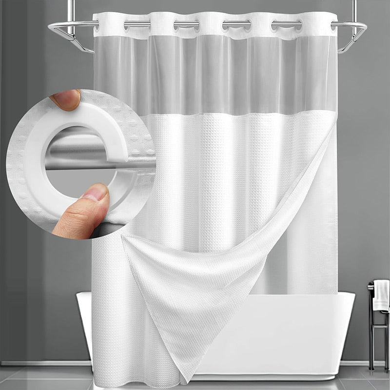 ⏳🔥¡50 % DE DESCUENTO POR TIEMPO LIMITADO! ⏰ 🚿 Cortina de ducha con diseño de waffle – textura elegante, resistente al agua y fácil de mantener | Renueva tu baño con estilo y funcionalidad