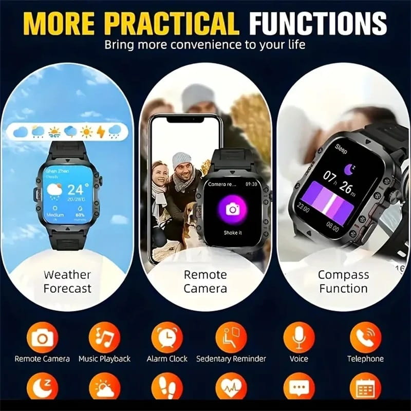 📢📢49% OFF !! ⏰Rugged Outdoor Smart Watch - 100+ Sports Modes
